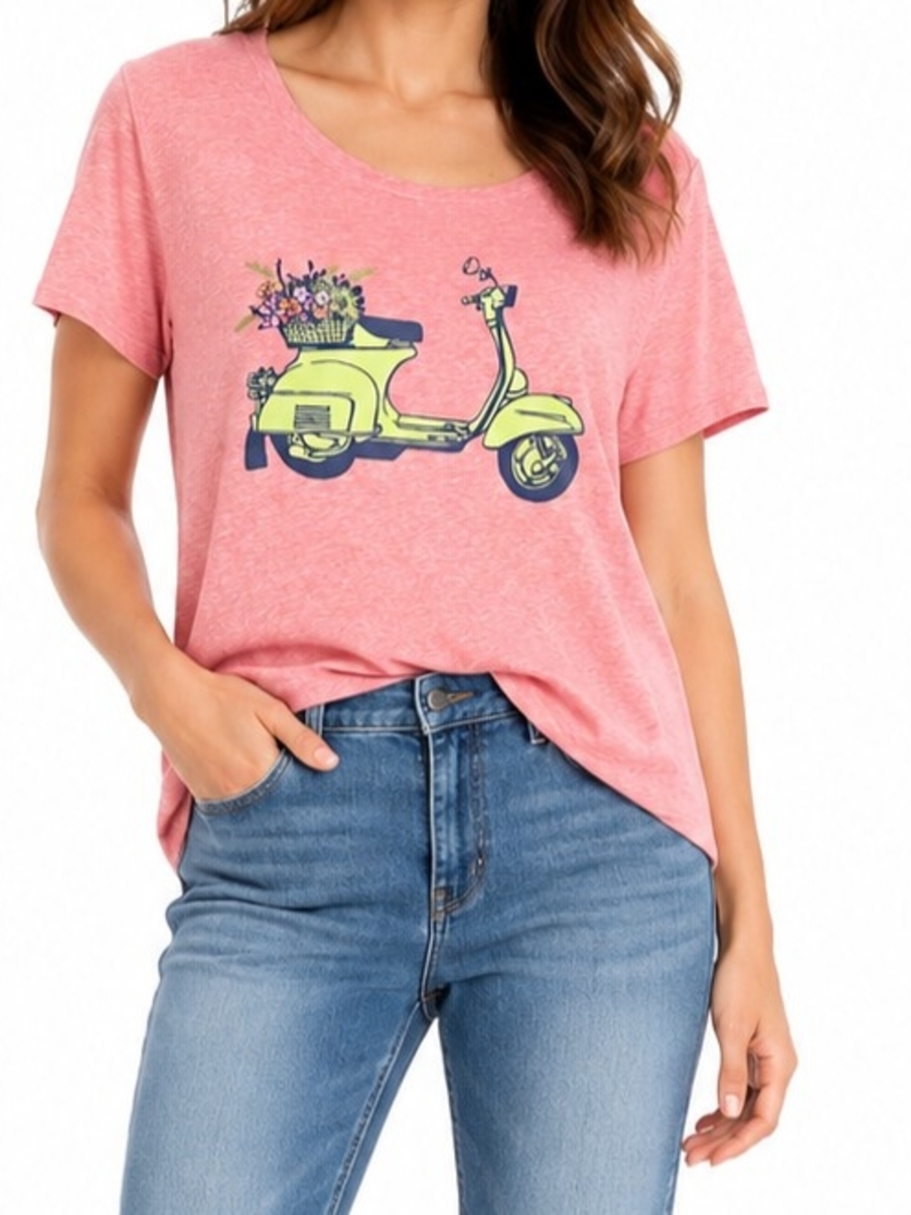 Pink Graphic Scooter Tee - NWT